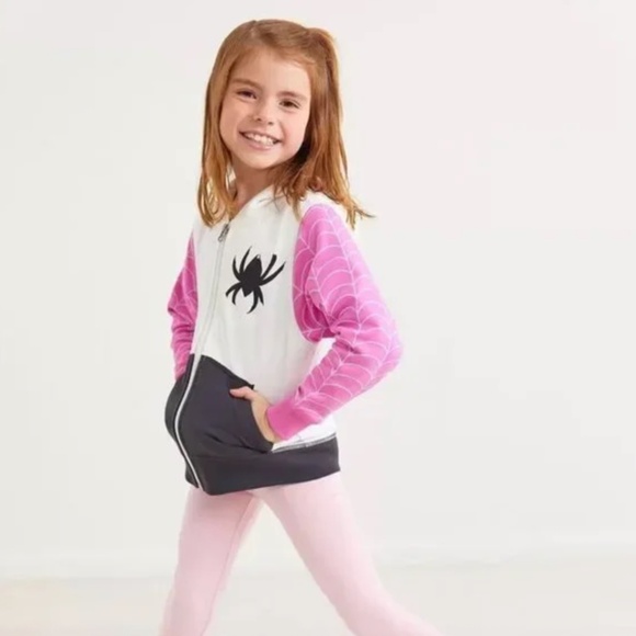 Hanna Andersson Marvel Spider Gwen Kids French Terry Hoodie - Size 5 - Picture 2 of 6